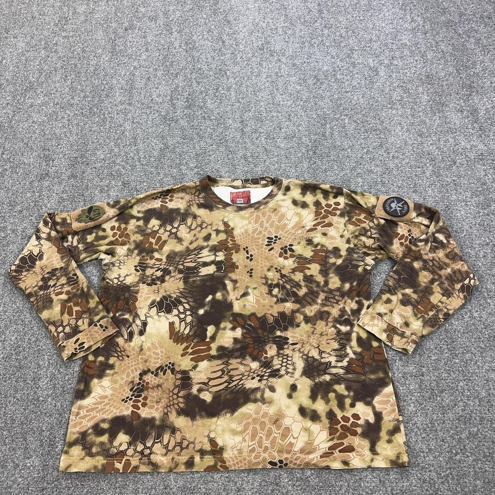 Kryptek Shirt Mens 3XL Brown Highlander Camo Long Sleeve Tactical Hunting Tee